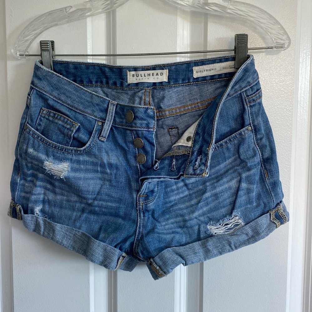 denim girlfriend shorts size 25